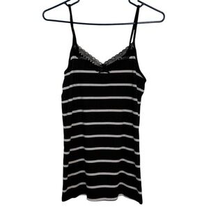 ❤️‍🔥Torrid Black and White Striped Camisole with Lace Trim